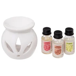 Brûle-parfum avec 3 huiles