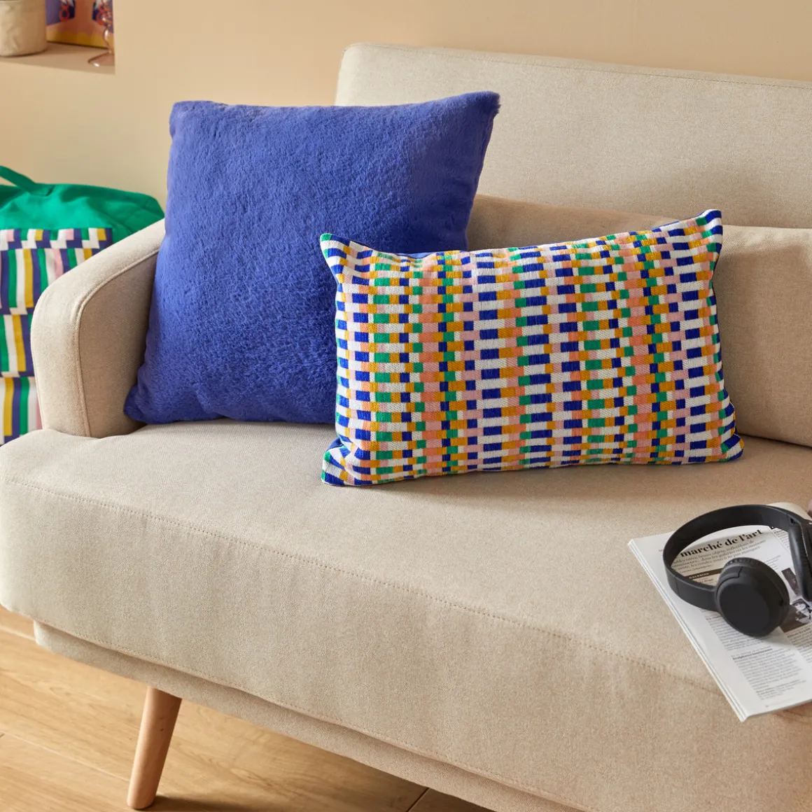 Coussin fausse fourrure "Couka"