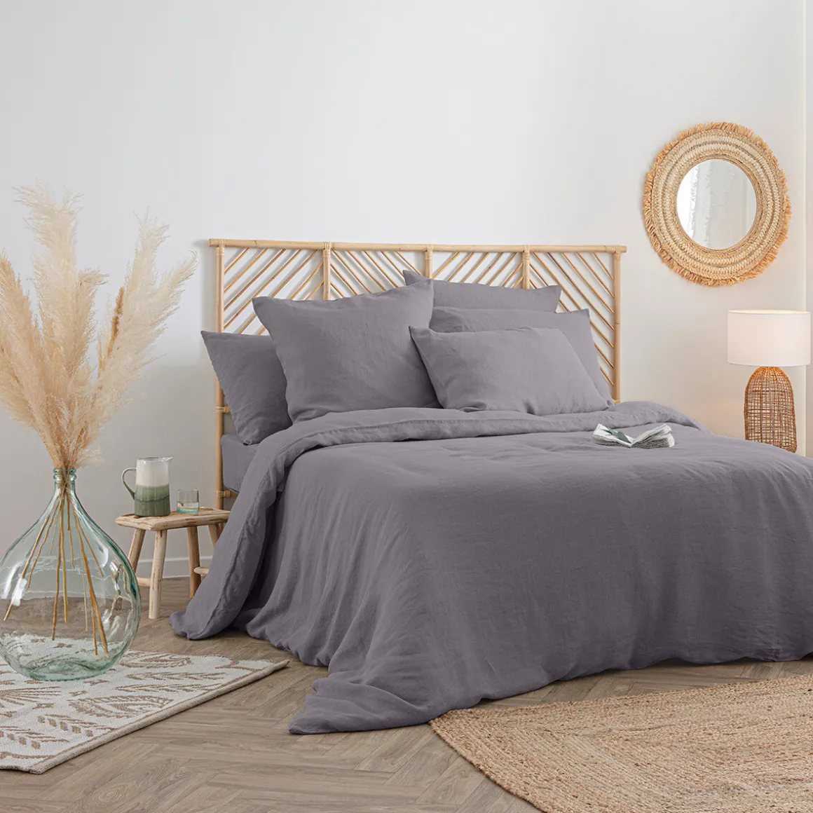 Drap-housse "Linah", lin lavé