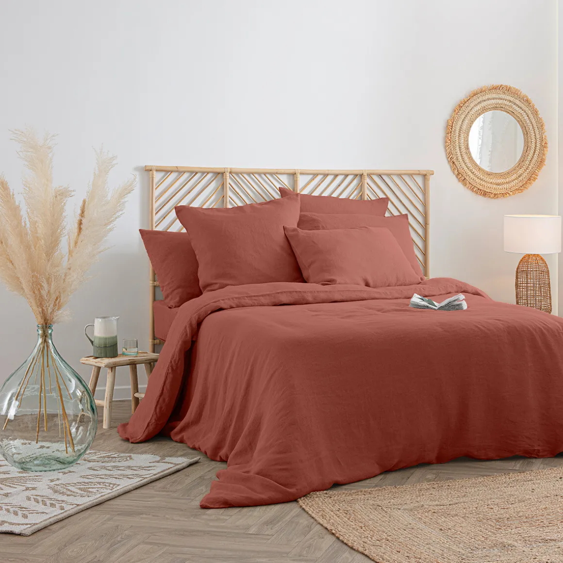 Drap-housse "Linah", lin lavé