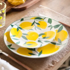 Lot de 6 assiettes dessert "Citron"