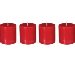 Lot de 4 bougies rustiques