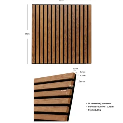 Lot de 2 panneaux décoratifs tasseaux bois Colva