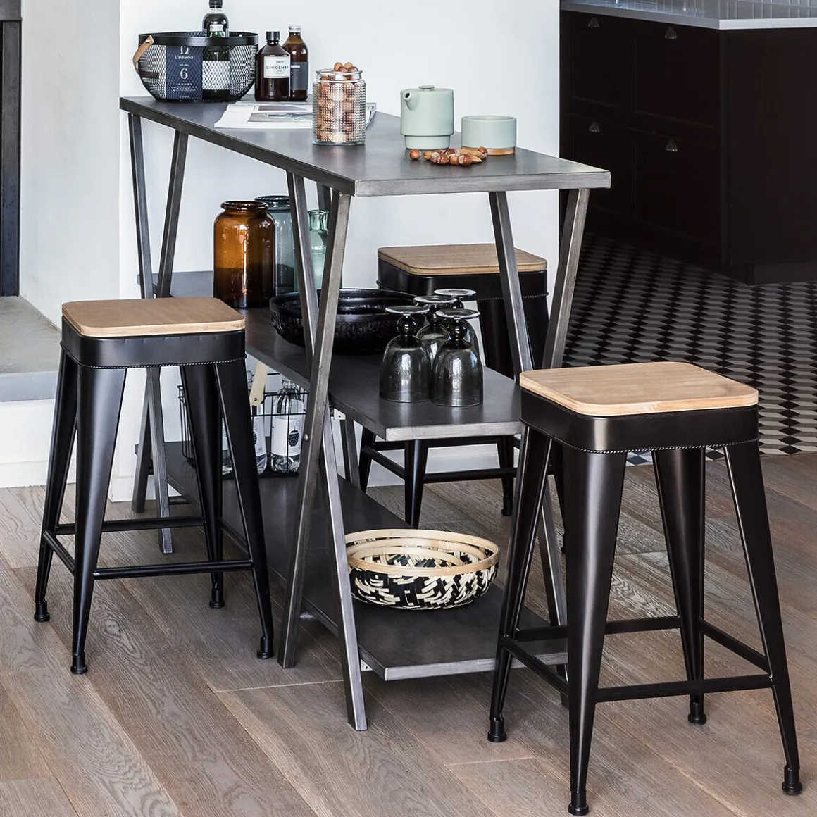 Lot de 2 tabourets de bar "Joris"