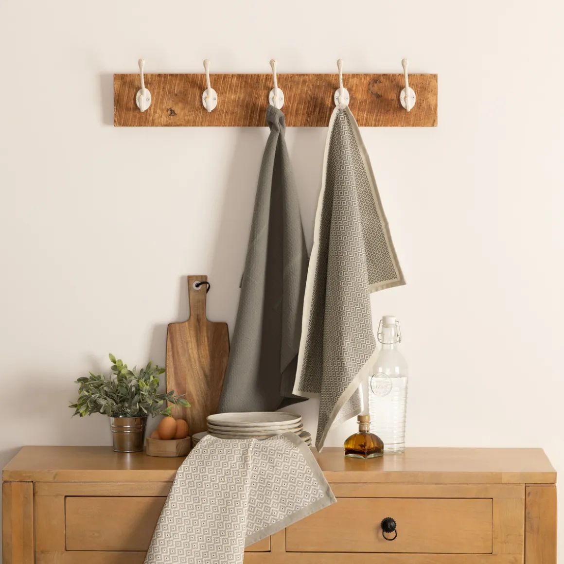 Lot de 3 torchons coton