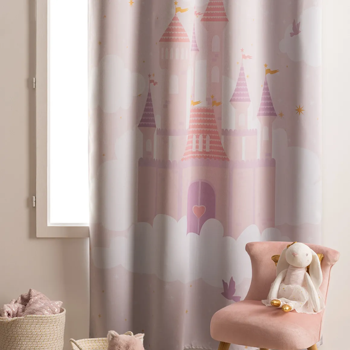 Rideau occultant enfant "Château"