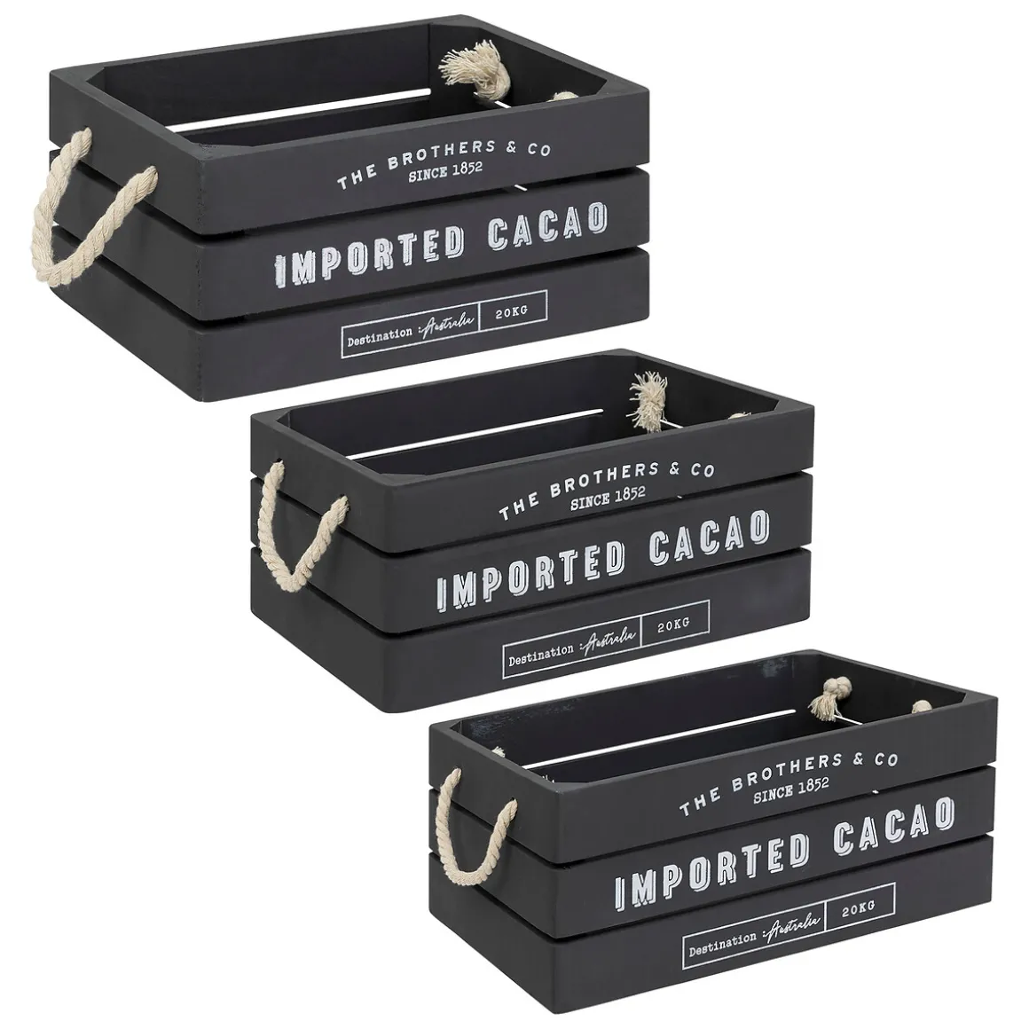 Set de 3 cagettes bois "Denys"