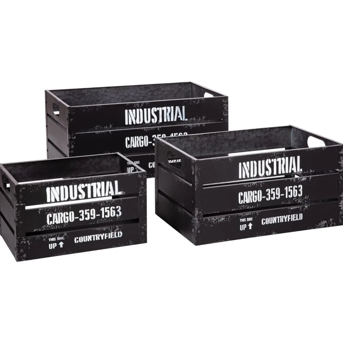 Set de 3 cagettes "Indus" métal