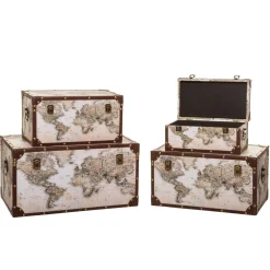 Set de 4 malles "Map Monde"