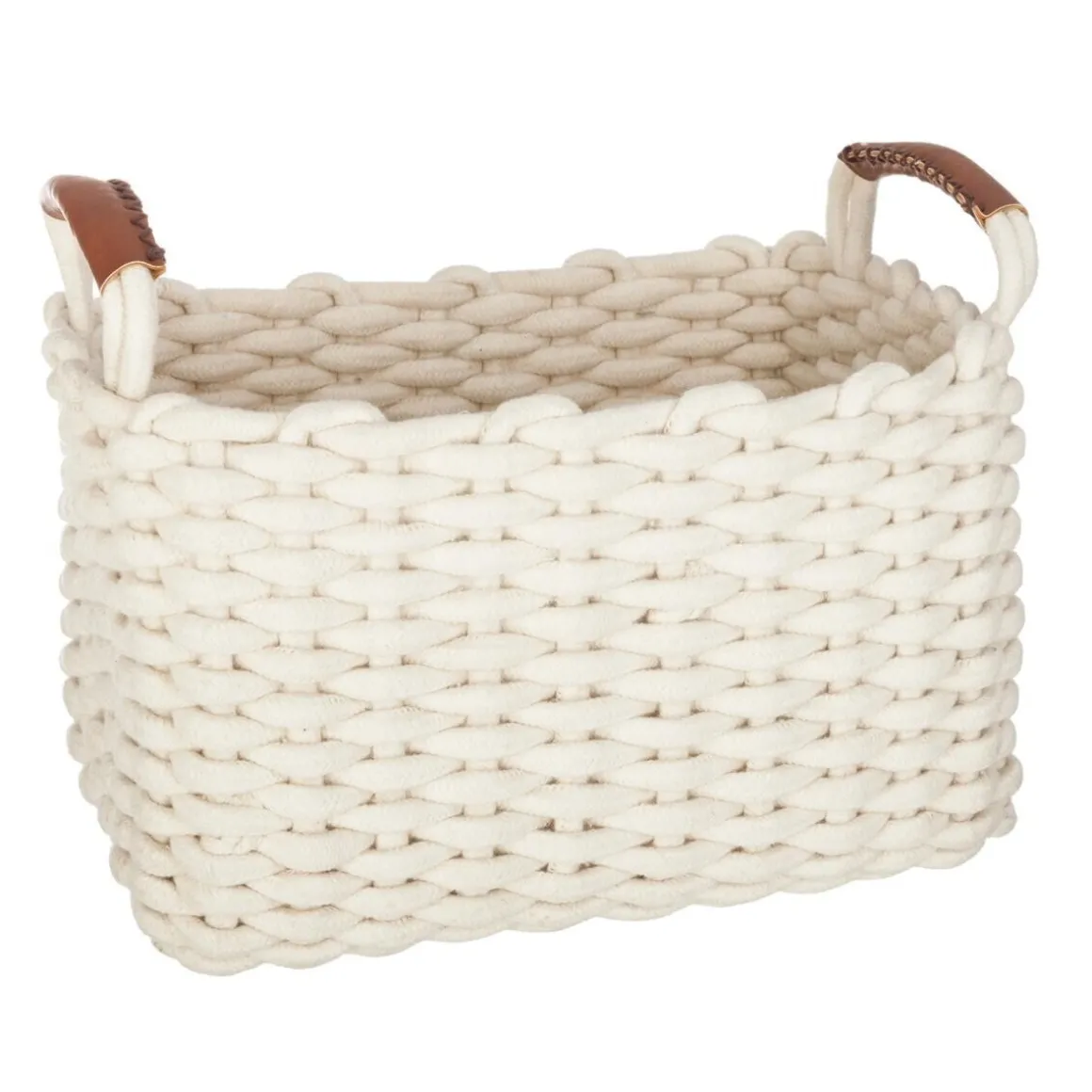 Set de 3 paniers à anses rectangulaires "Tricot"