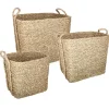Set de 3 paniers à anses rectangulaires