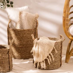 Set de 3 paniers à anses ronds