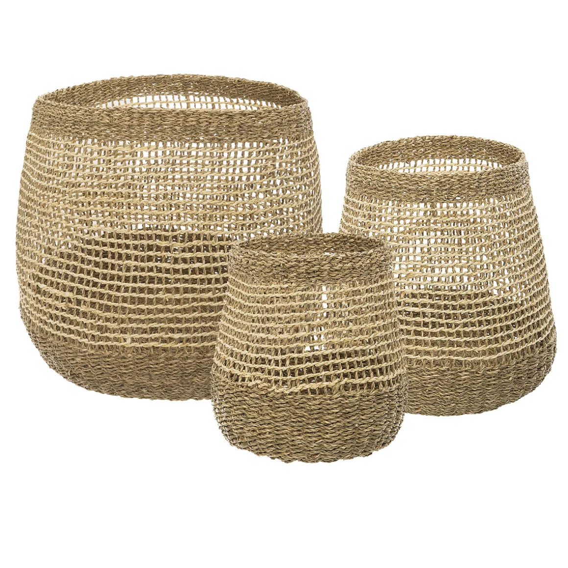 Set de 3 paniers ronds ajourés