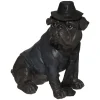 Statuette chien assis chapeau