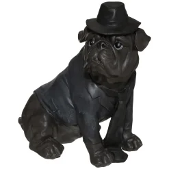 Statuette chien assis chapeau