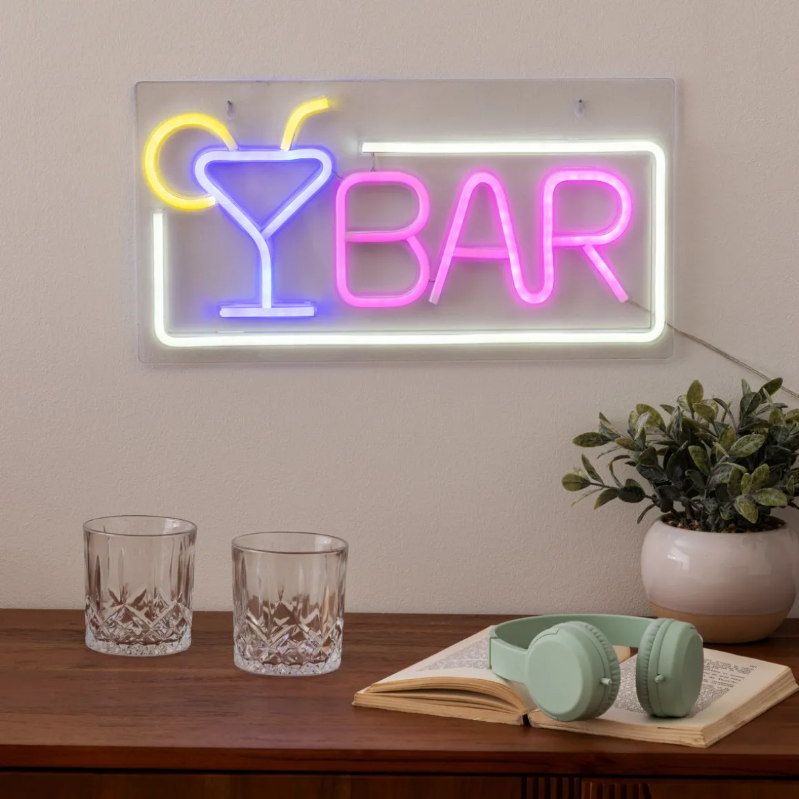 Tube néon mural LED "Bar"